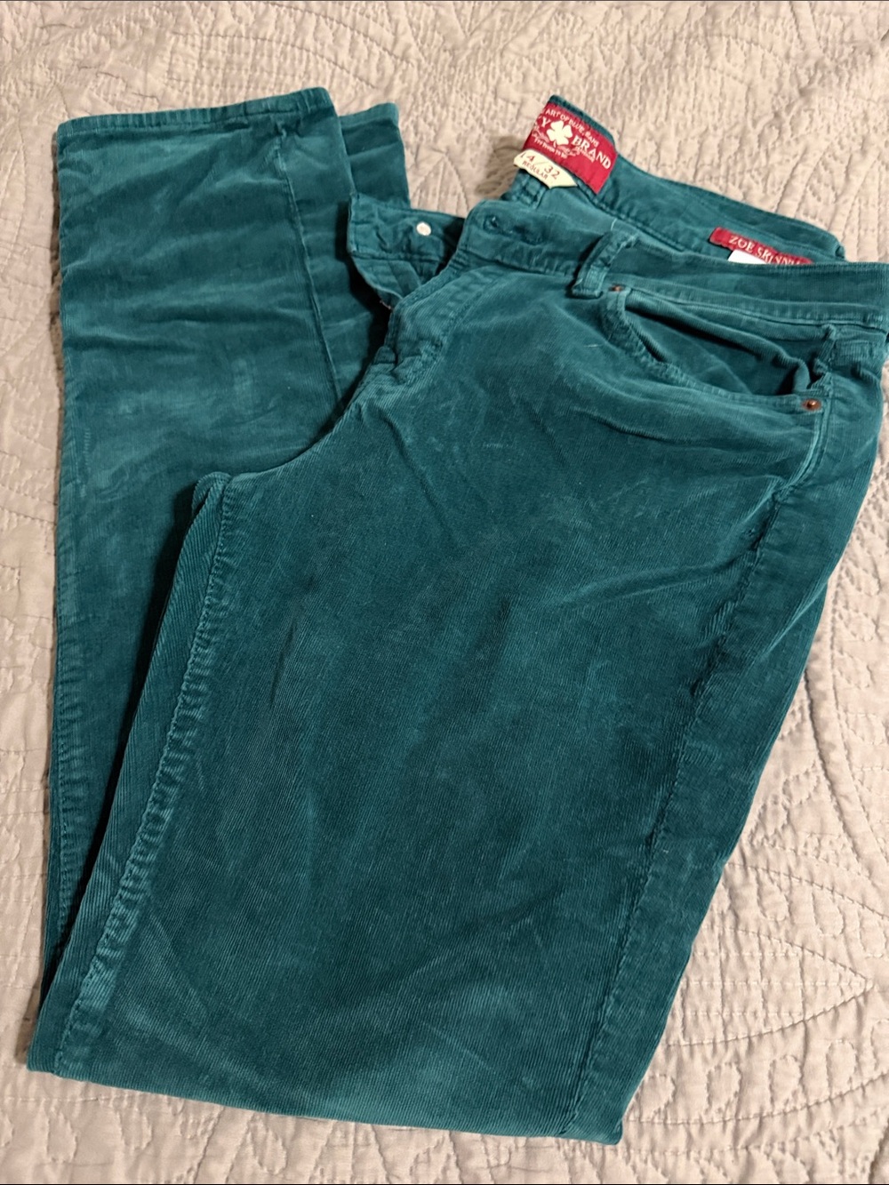 Lucky Brand teal green corduroy pants size 14